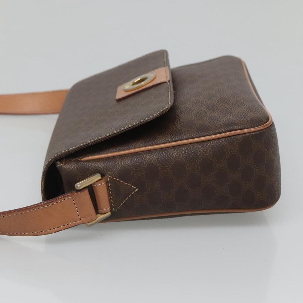 CELINE Macadam Canvas Shoulder Bag Pvc Leather Brown Gold - Picture 5 of 12